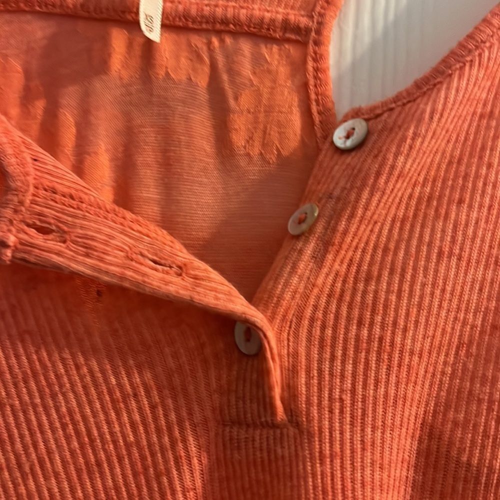 FREE PEOPLE Racerback Tank, Coral, Ribbed/Textured, Size XS NWOT - Picture 5 of 5